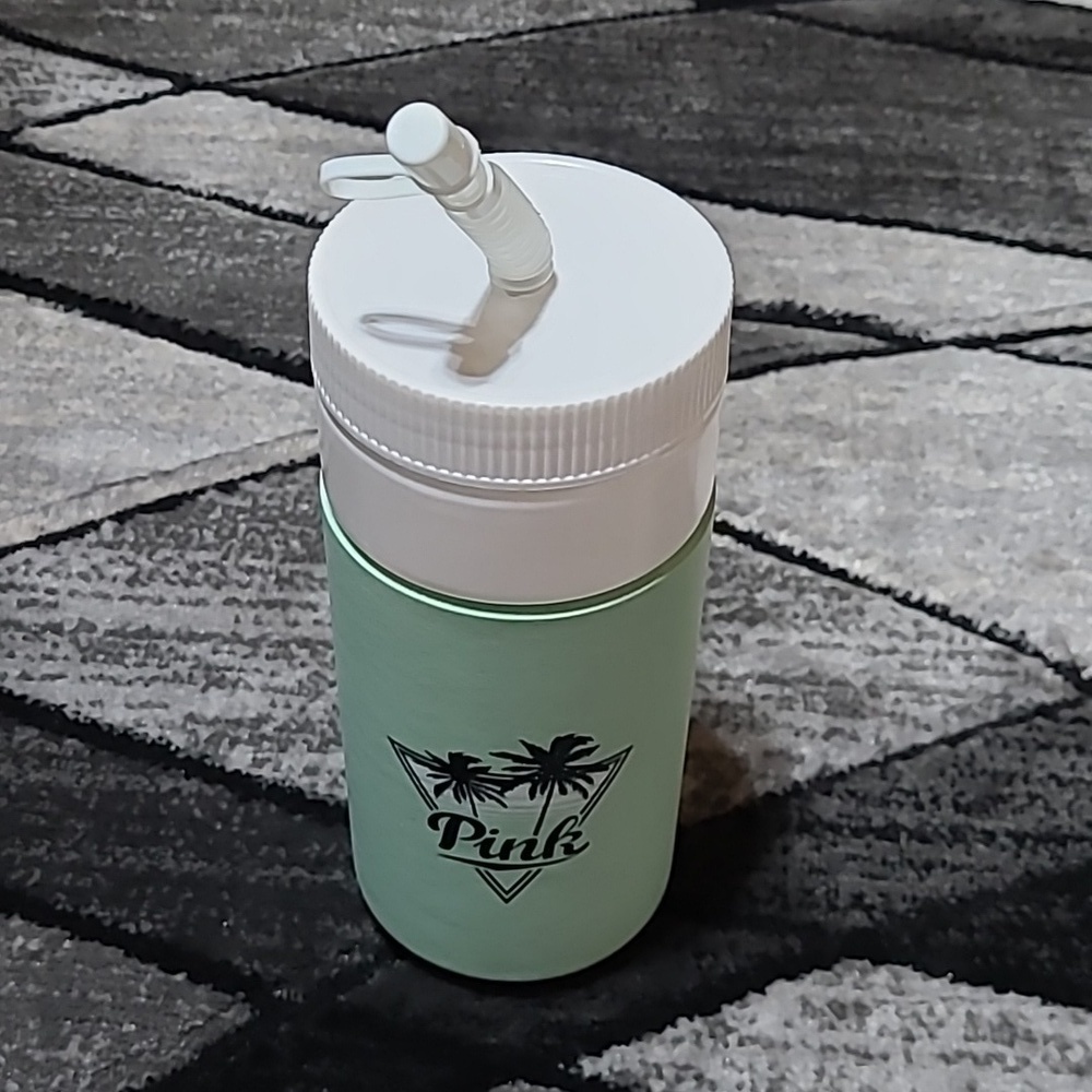 VS PINK BEACH PLEASE PALM 🌴 TREES KOOZIE COLD BEVERAGE BOTTLE